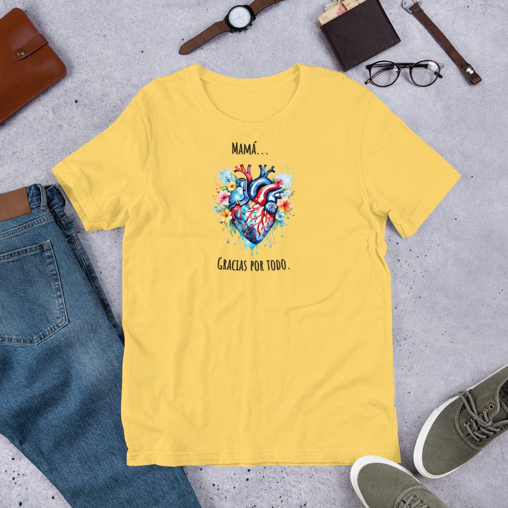 Padres Mágicos Amarillo / S Camiseta "Mamá... Gracias por Todo" - Regalo para Madres