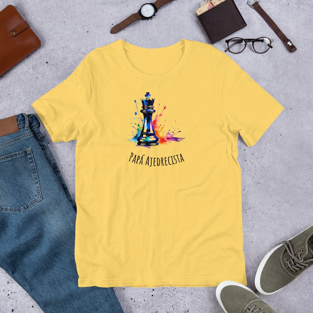 Padres Mágicos Amarillo / S Camiseta Papá Ajedrecista - Estilo Colorido y Único para Amantes del Ajedrez