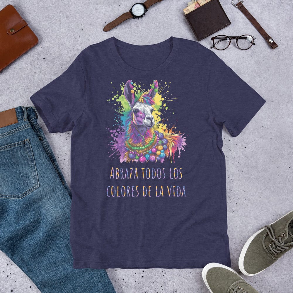 Padres Mágicos Azul medianoche jaspeado / S Camiseta "Abraza Todos los Colores de la Vida" - Alpaca