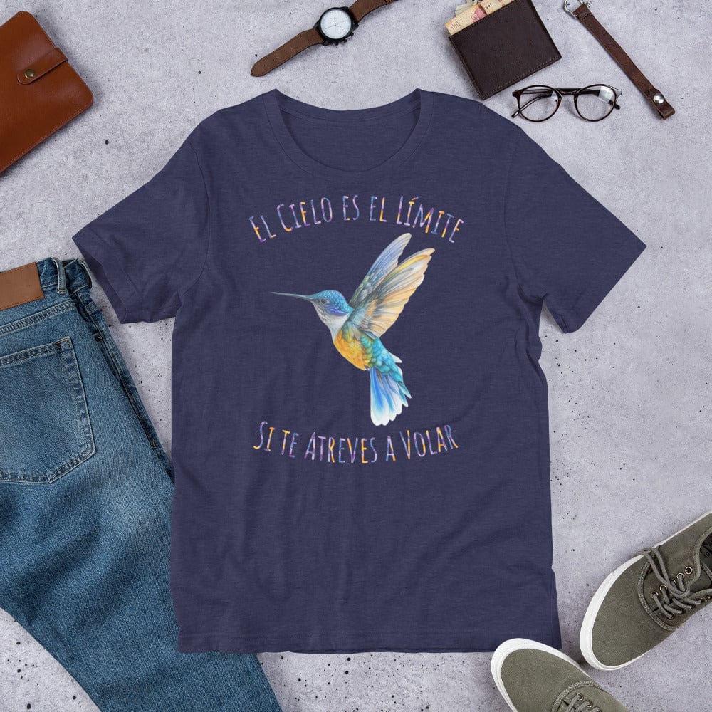 Padres Mágicos Azul medianoche jaspeado / S Camiseta "El Cielo es el Límite" - Colibrí