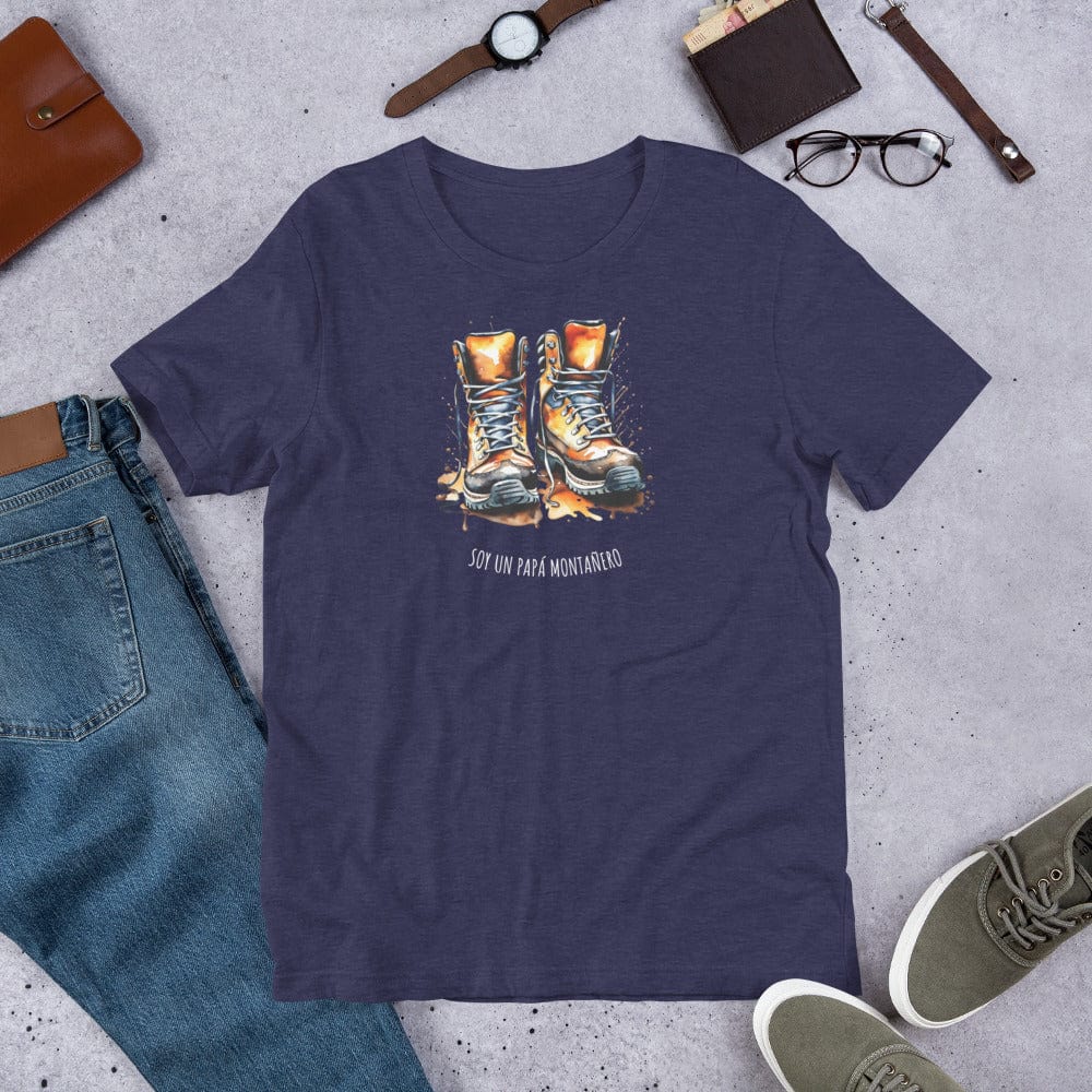 Padres Mágicos Azul medianoche jaspeado / S Camiseta "Papá Montañero" - Para Padres Amantes de la Montaña