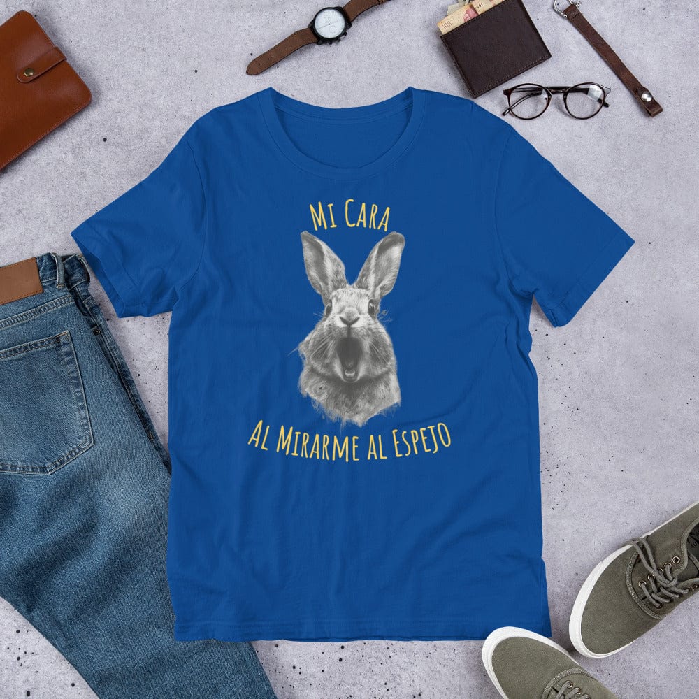 Padres Mágicos Azul real claro / S Camiseta "Mi Cara al Mirarme al Espejo" - Conejo
