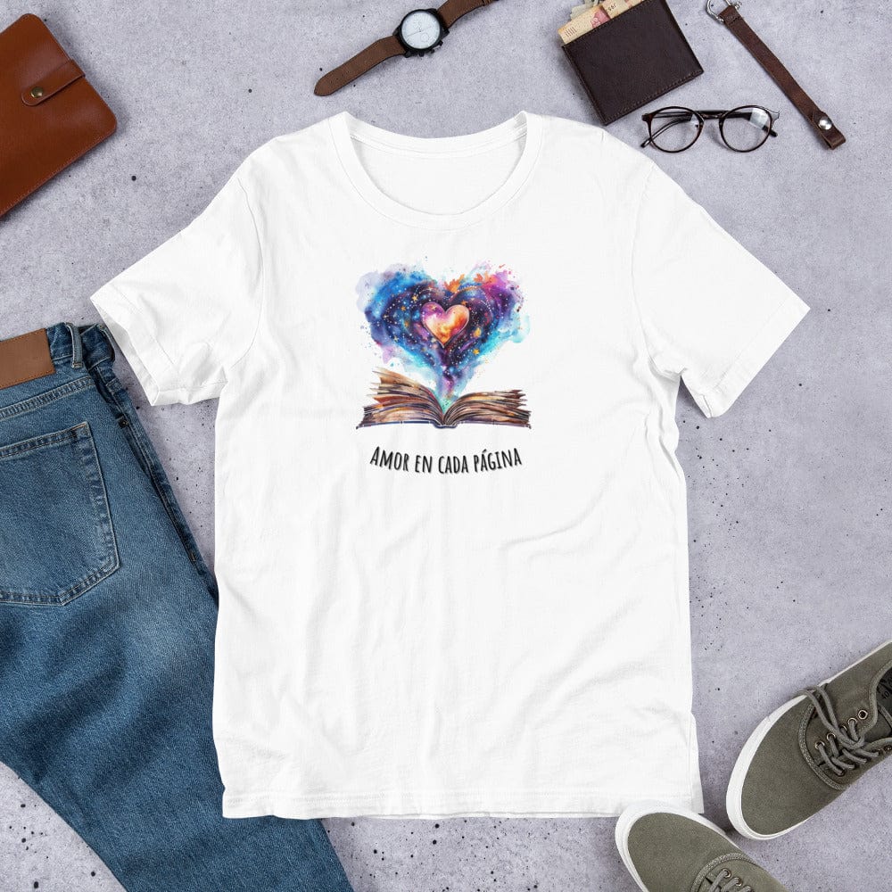 Padres Mágicos Blanco / S Camiseta "Amor en Cada Página" - Para Padres Lectores