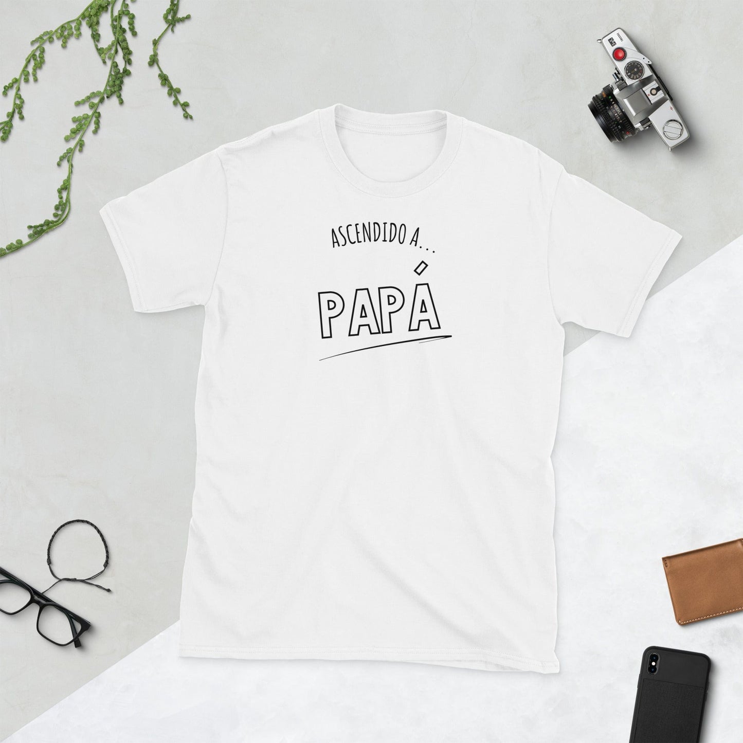 Padres Mágicos Blanco / S Camiseta "Ascendido a Papá" - Para Nuevos Padres