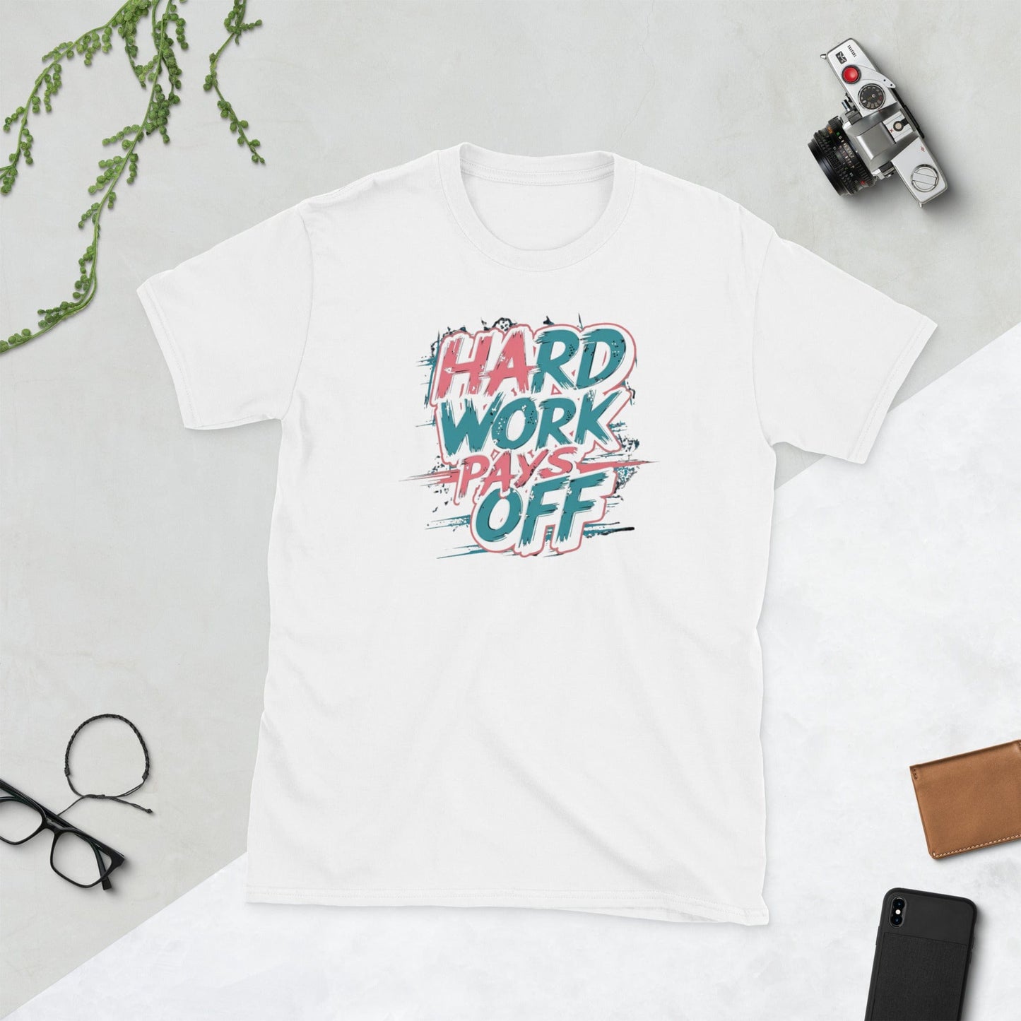 Padres Mágicos Blanco / S Camiseta Hard Work Pays Off - Diseño Motivacional y Energético