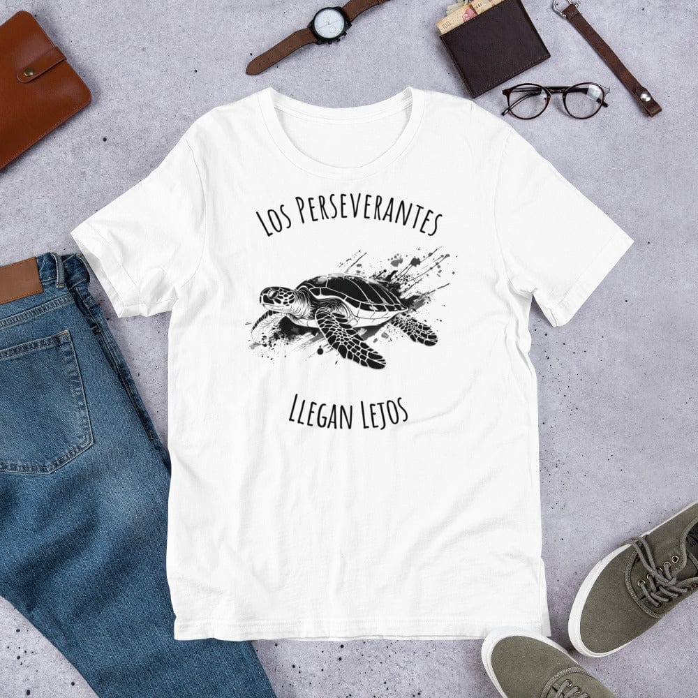 Padres Mágicos Blanco / S Camiseta Los perseverantes llegan lejos tortuga