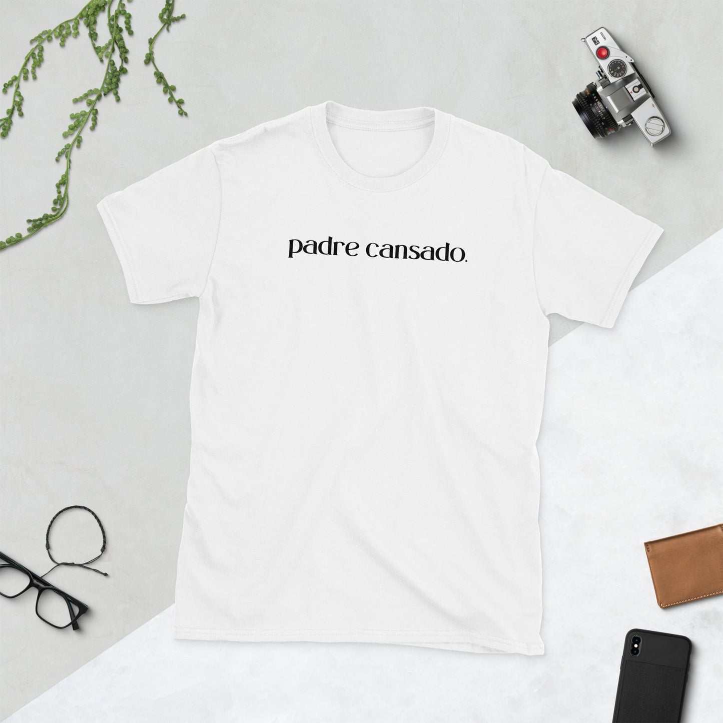 Padres Mágicos Blanco / S Camiseta "Padre Cansado" - Para Papás Agotados