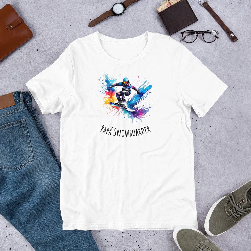 Padres Mágicos Blanco / S Camiseta Papá Snowboarder - Estilo Aventurero y Colorido para Amantes del Snowboard