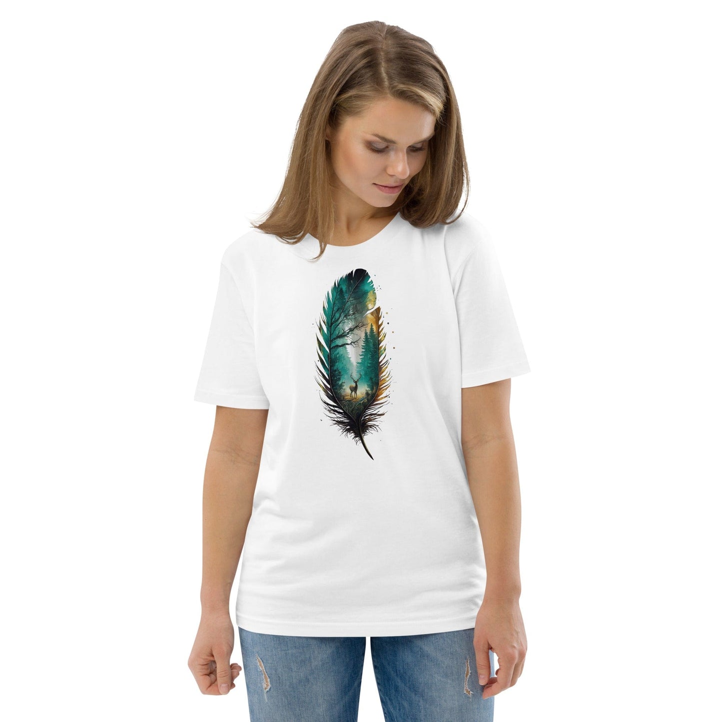 Padres Mágicos Camiseta Bosque en Pluma - Algodón Orgánico