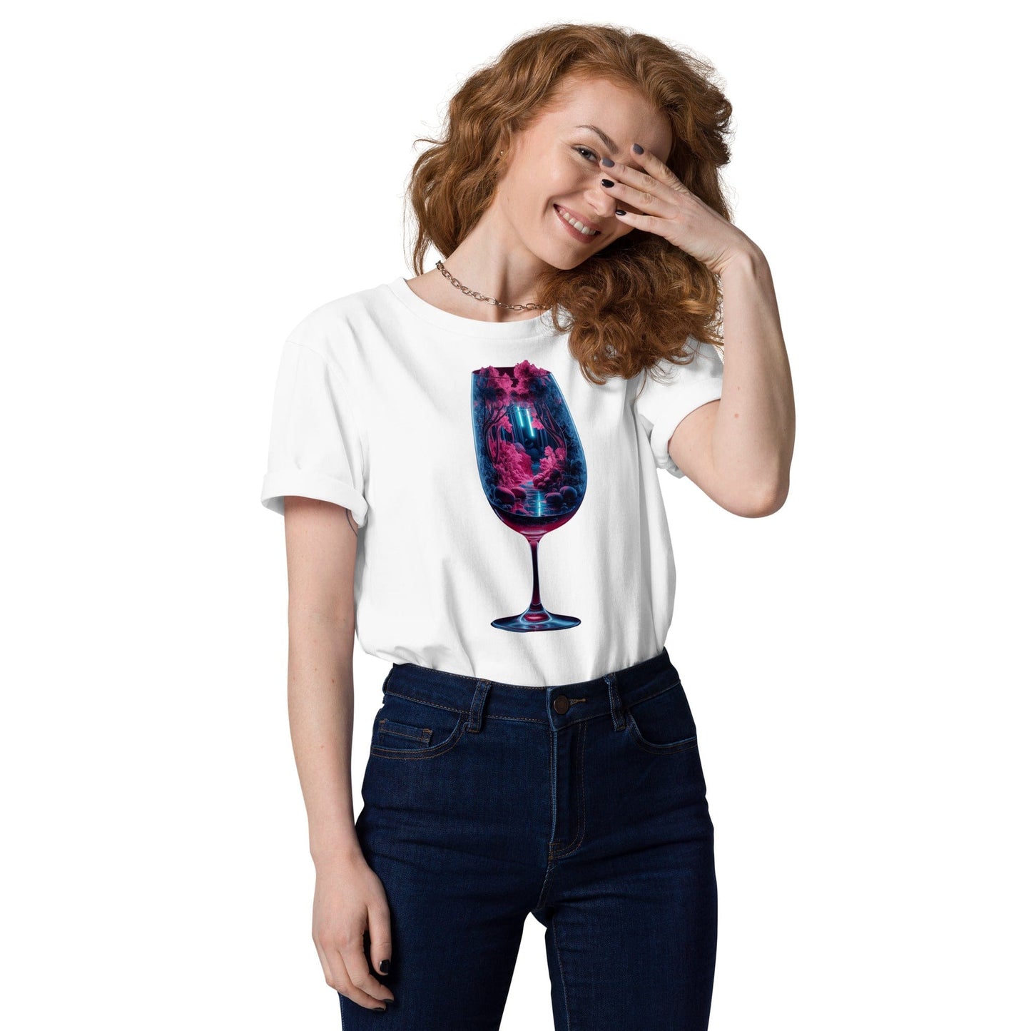 Padres Mágicos Camiseta "Bosque Futurista de Neón" de Algodón Orgánico - Ideal para Amantes del Futuro