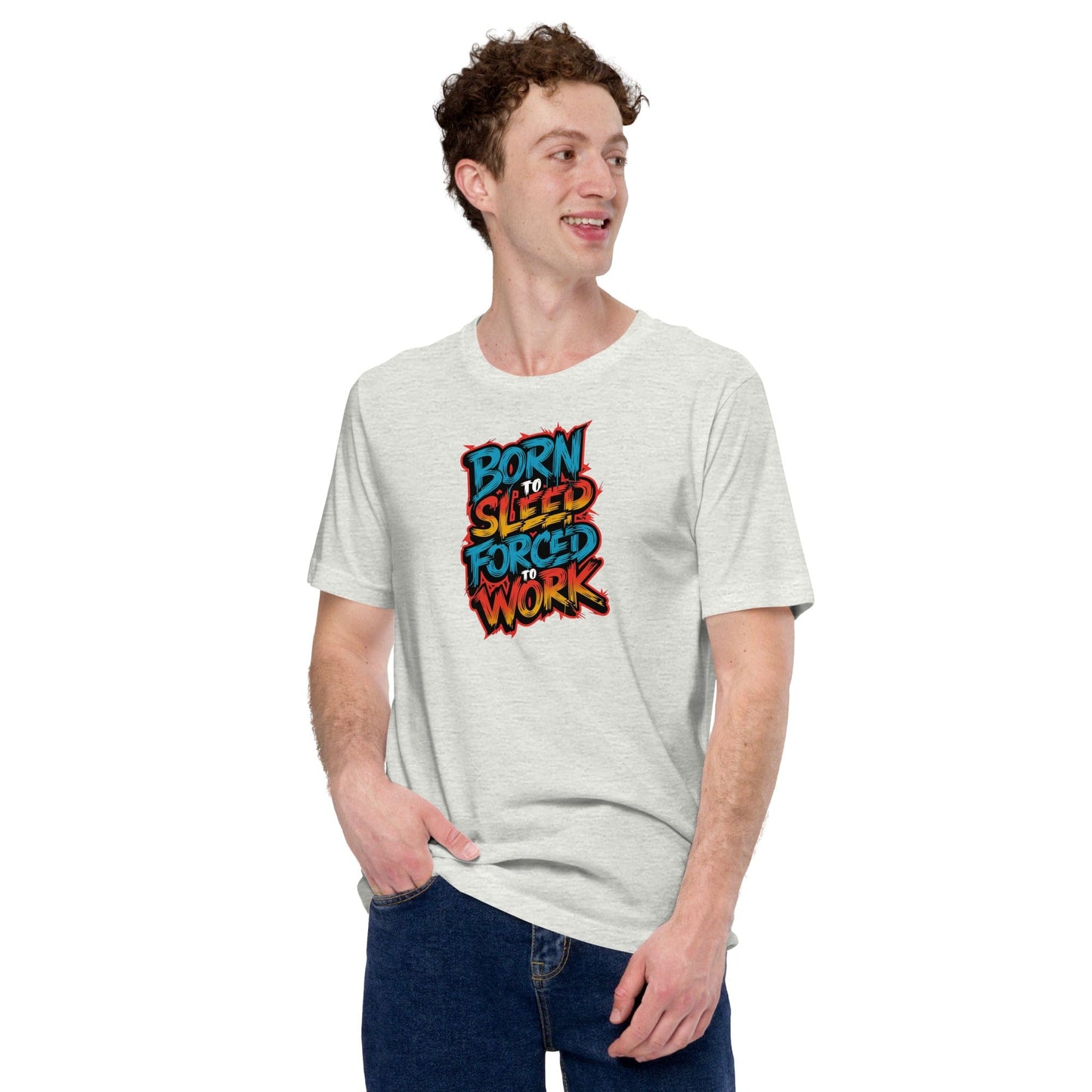 Padres Mágicos Camiseta Divertida "Born to Sleep, Forced to Work" - Diseño Colorido