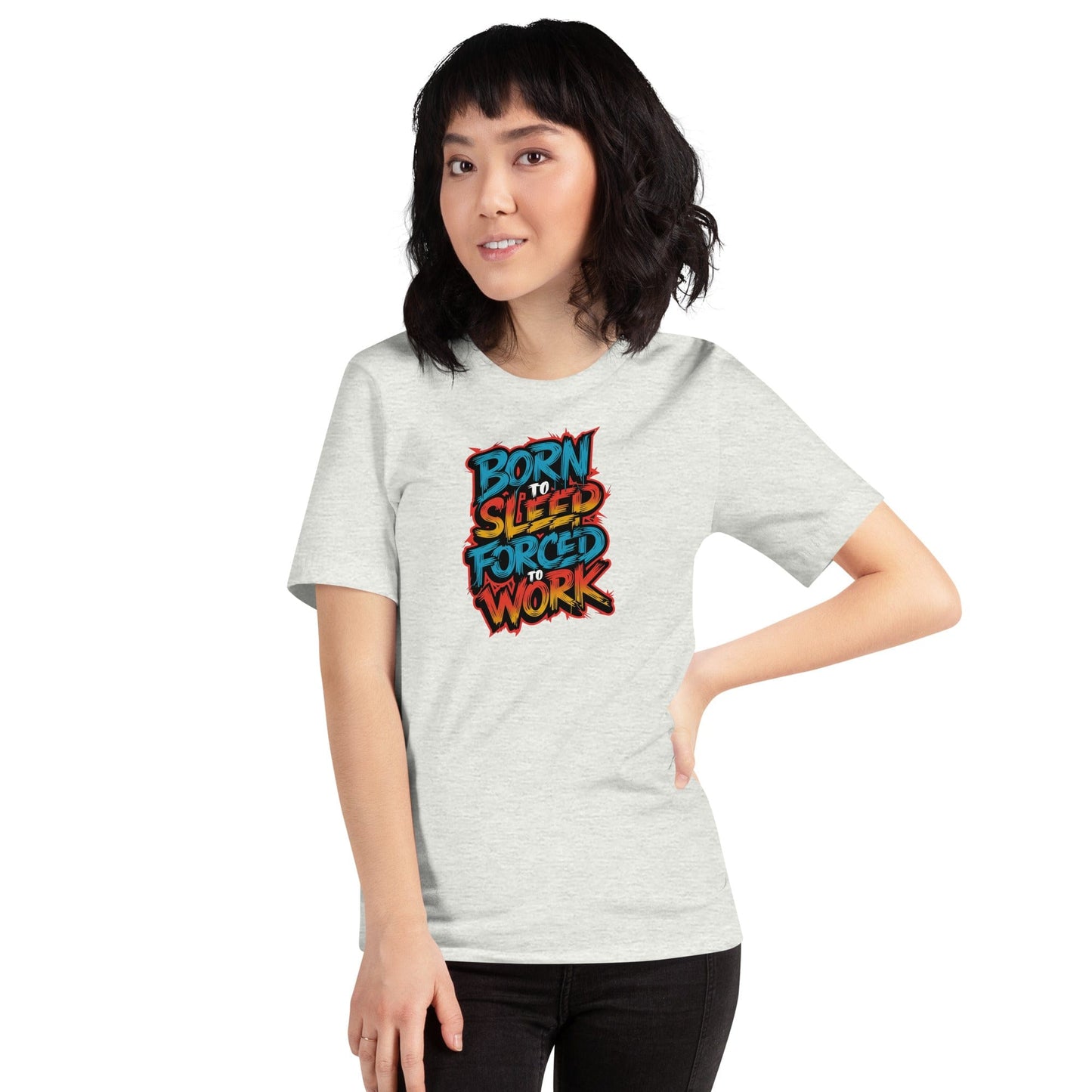 Padres Mágicos Camiseta Divertida "Born to Sleep, Forced to Work" - Diseño Colorido