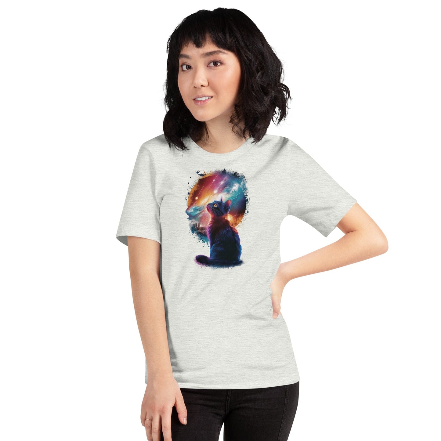 Padres Mágicos Camiseta "Gato Cósmico" de algodón suave - Para los amantes de los gatos y el universo