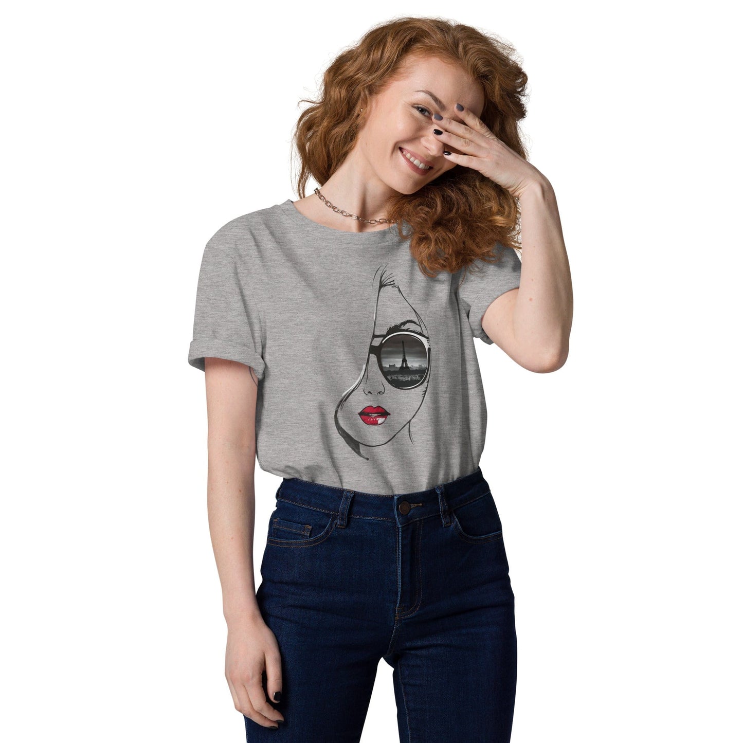 Padres Mágicos Camiseta Mujer con Gafas y Reflejo de París - Algodón Orgánico
