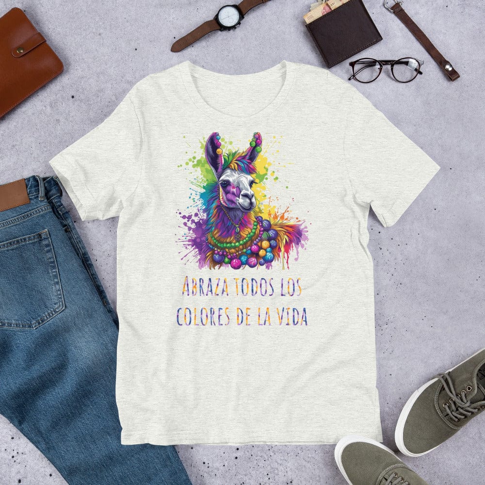 Padres Mágicos Ceniza / S Camiseta "Abraza Todos los Colores de la Vida" - Alpaca