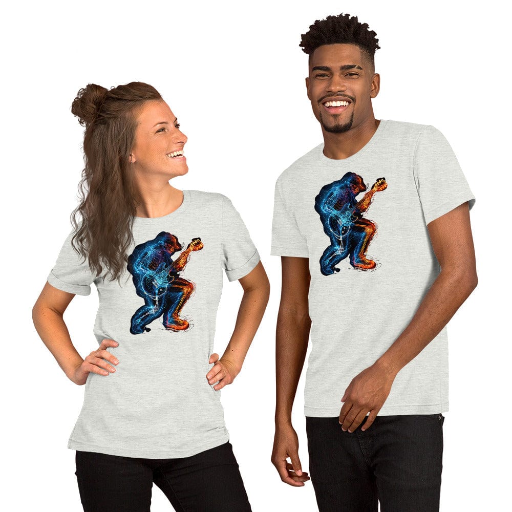 Padres Mágicos Ceniza / S Camiseta "Guitarrista en Llamas" - Rock y Estilo