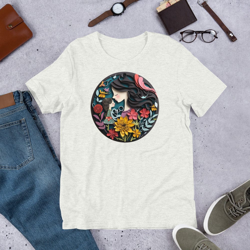 Padres Mágicos Ceniza / S Camiseta "Madre e Hija" - Amor y Ternura en Cada Detalle