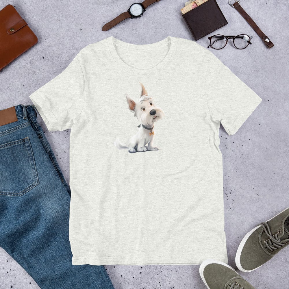Padres Mágicos Ceniza / S Camiseta "Perrito Adorable" - Estilo Tierno y Encantador