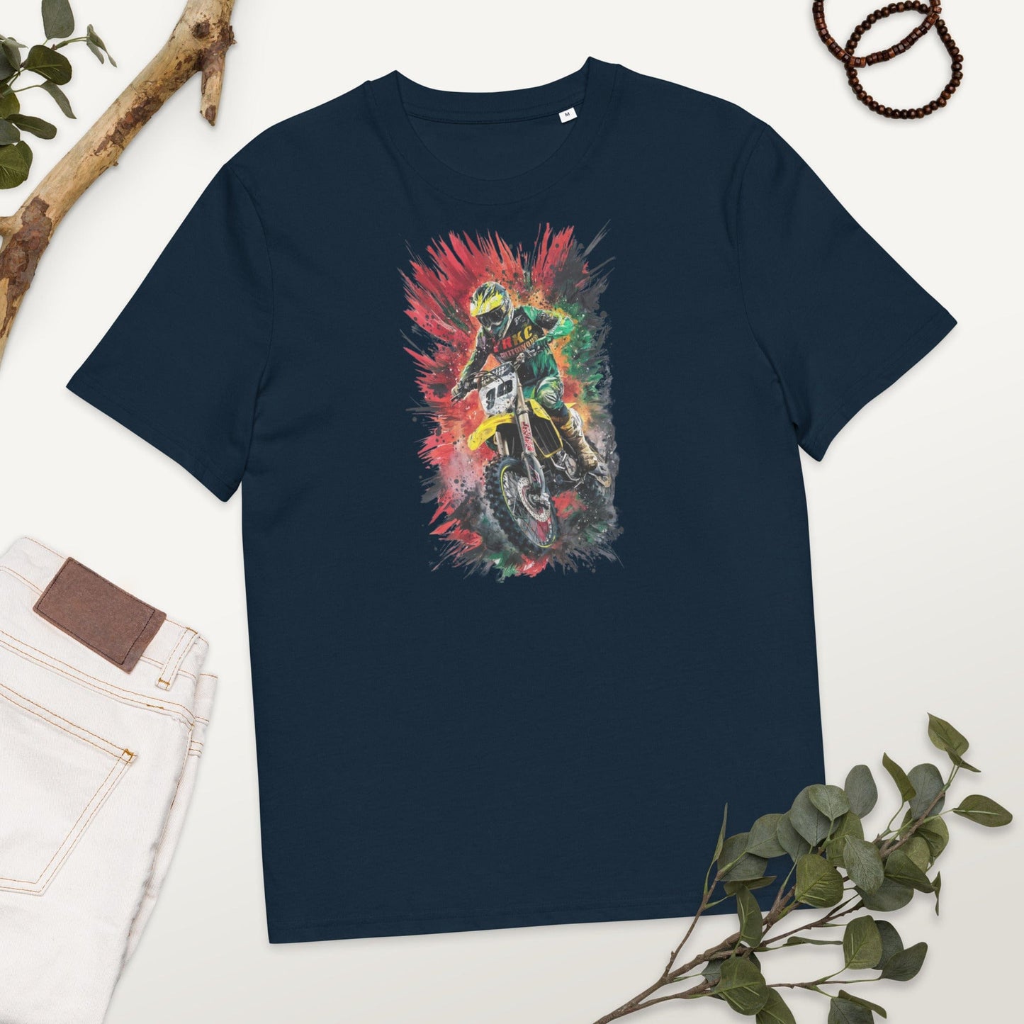 Padres Mágicos French Navy / S Camiseta Motorista en Acción - Algodón Orgánico