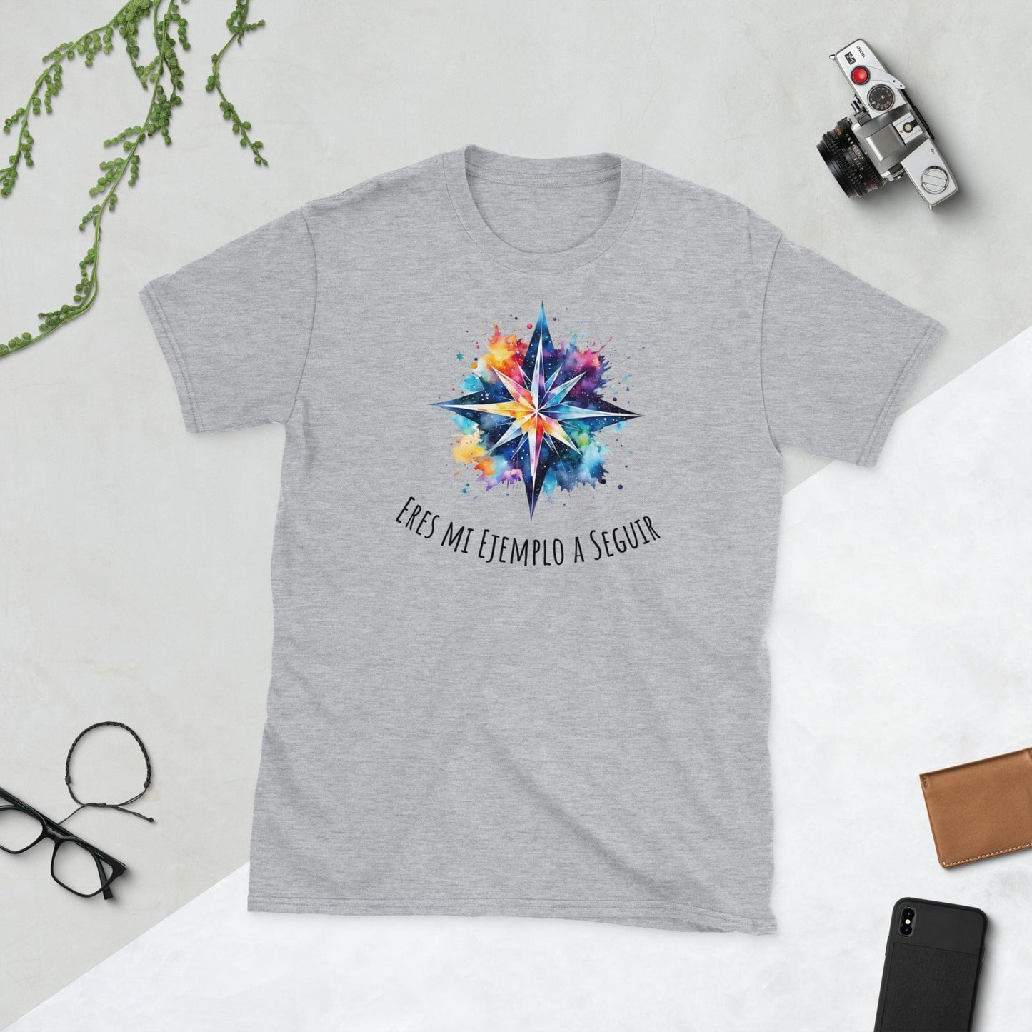 Padres Mágicos Gris deportivo / S Camiseta "Eres Mi Ejemplo a Seguir" - Para Abuelos y Padres Inspiradores