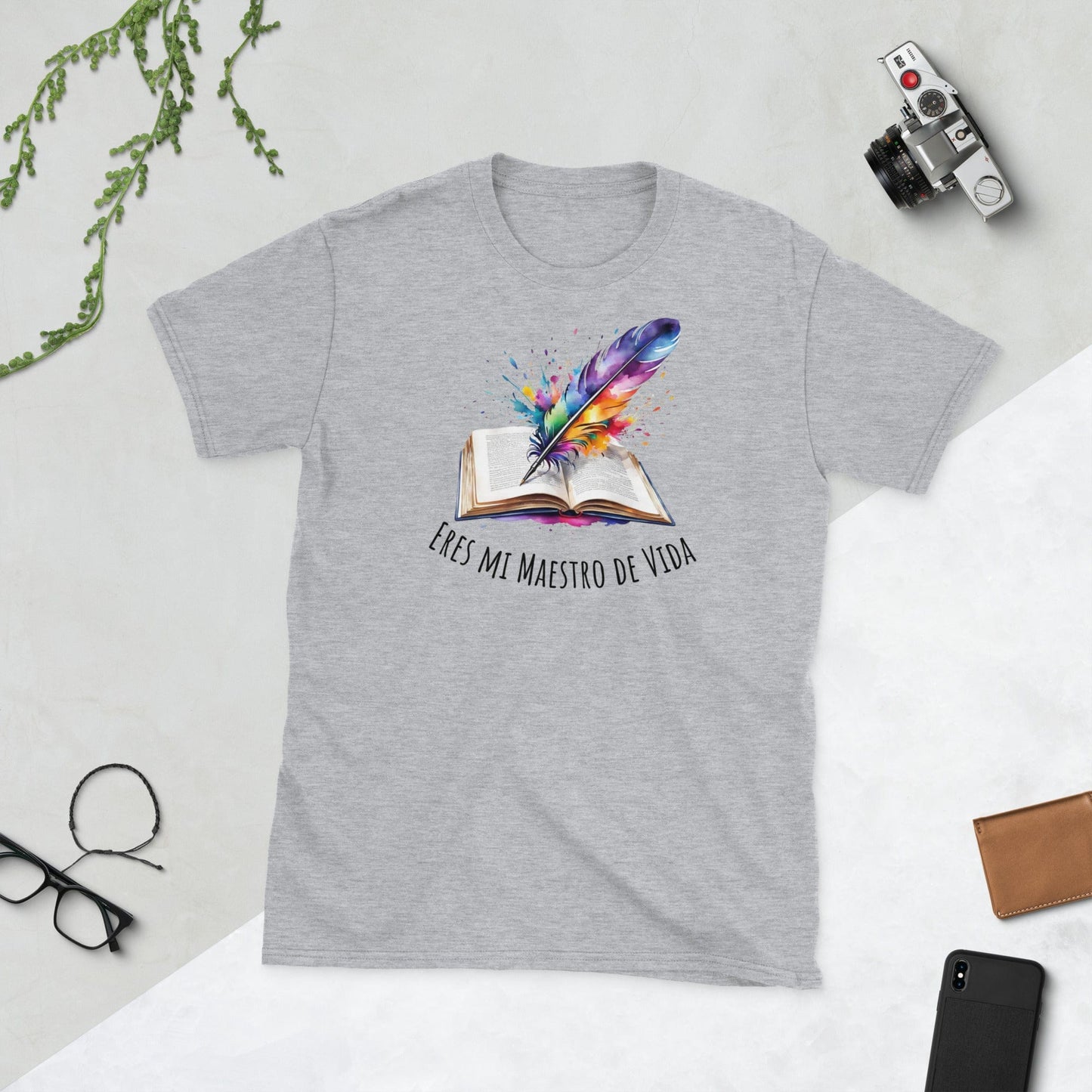 Padres Mágicos Gris deportivo / S Camiseta "Eres Mi Maestro de Vida" - Para Padres y Abuelos Inspiradores