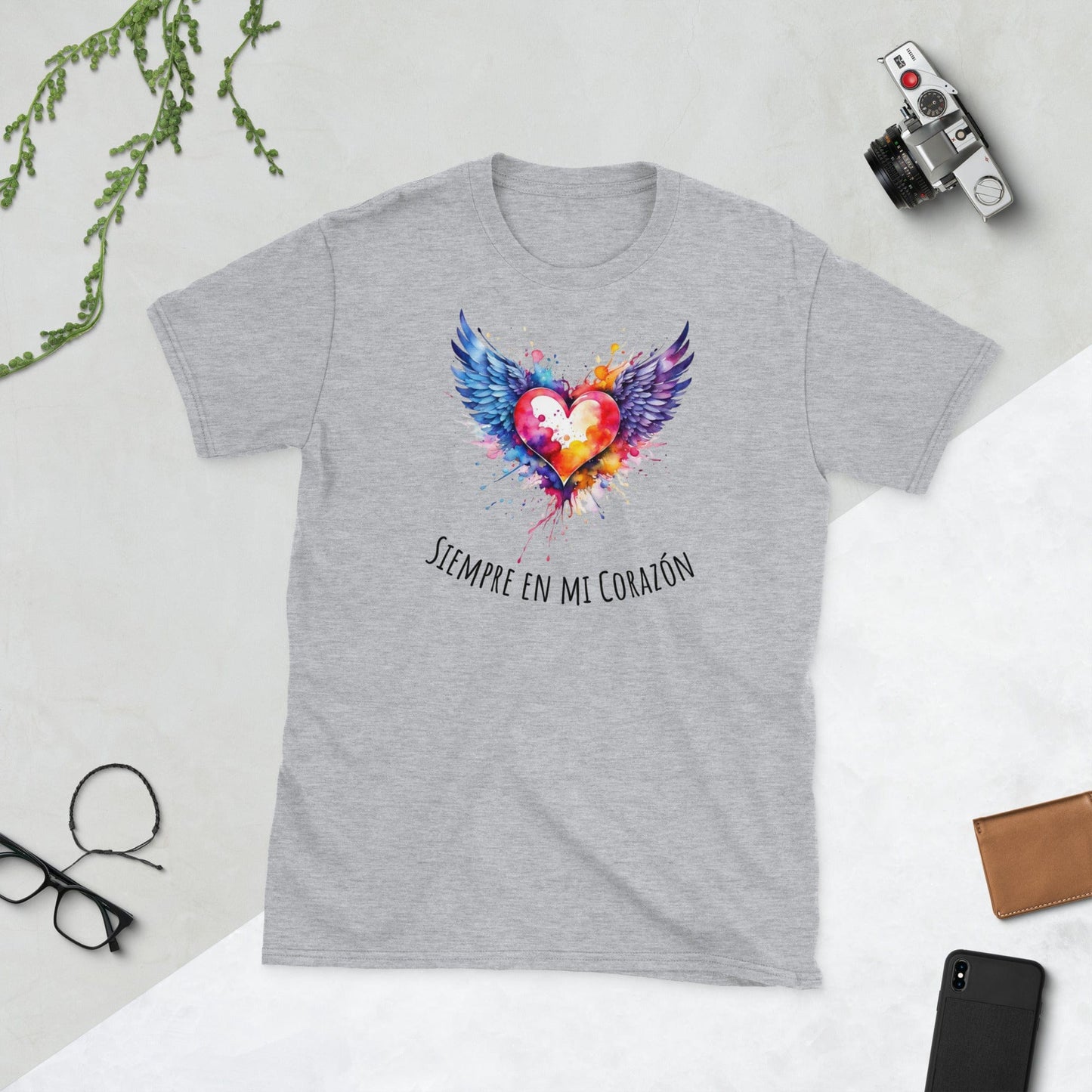 Padres Mágicos Gris deportivo / S Camiseta "Siempre en Mi Corazón" - Para Padres, Madres, Abuelos y Abuelas