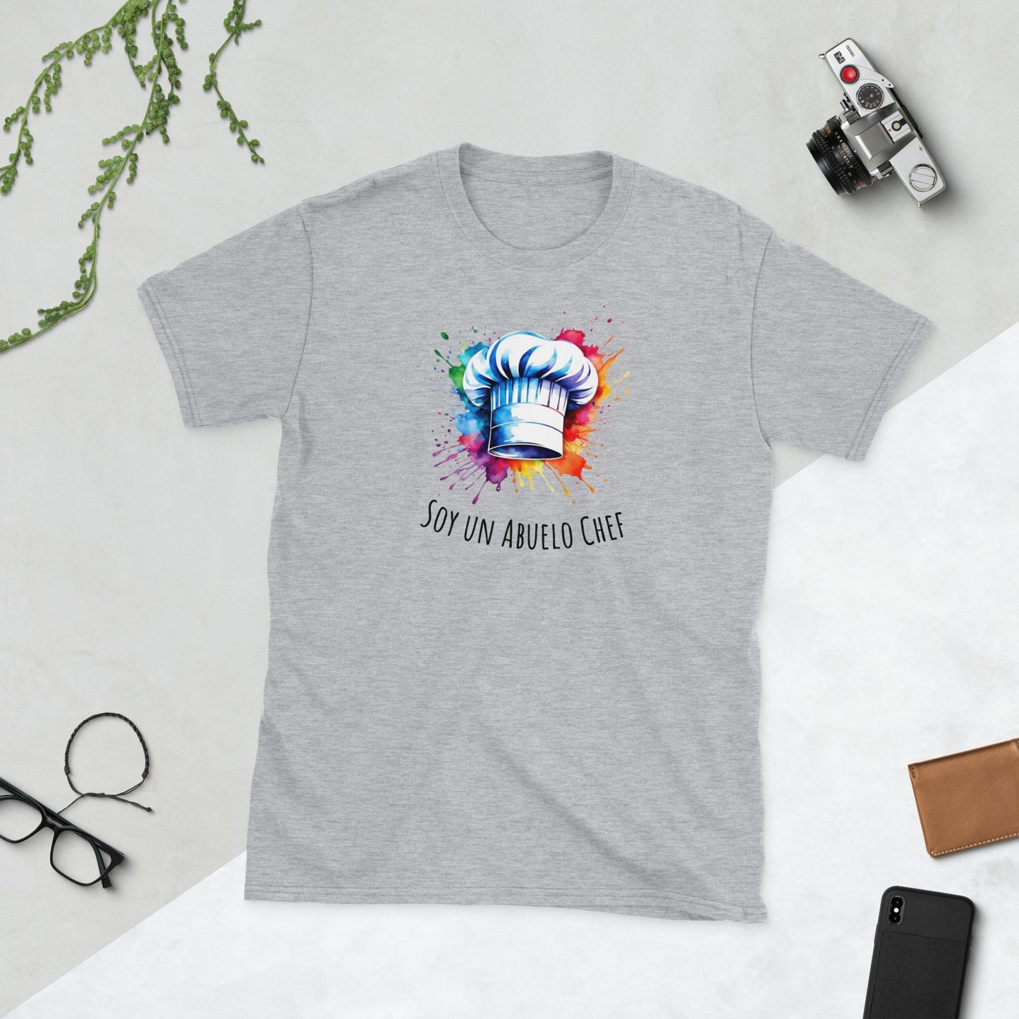 Padres Mágicos Gris deportivo / S Camiseta "Soy un Abuelo Chef" - Para Abuelos Maestros en la Cocina