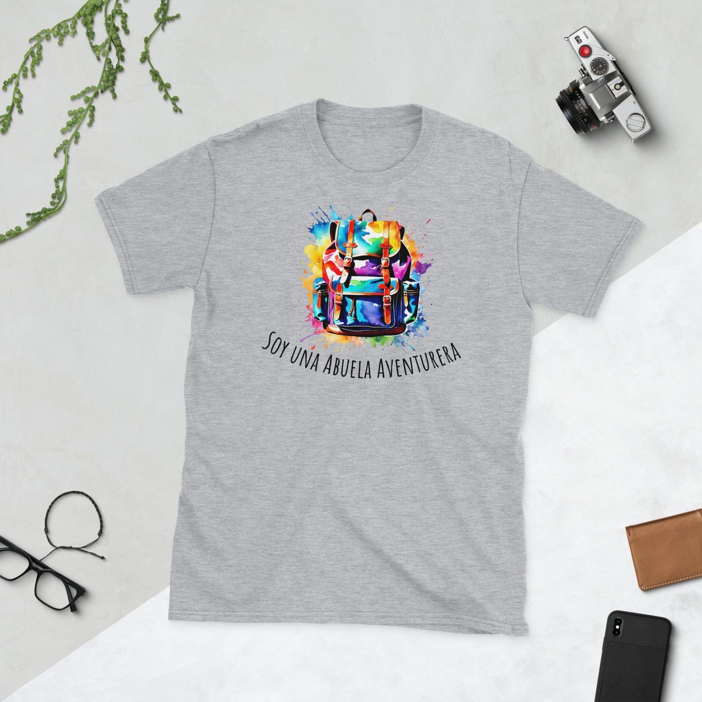 Padres Mágicos Gris deportivo / S Camiseta "Soy una Abuela Aventurera" - Para Abuelas Exploradoras