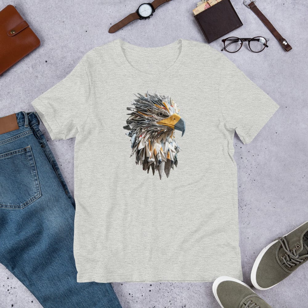 Padres Mágicos Jaspeado atlético / S Camiseta "Águila de Papel" - Diseño Artístico y Creativo