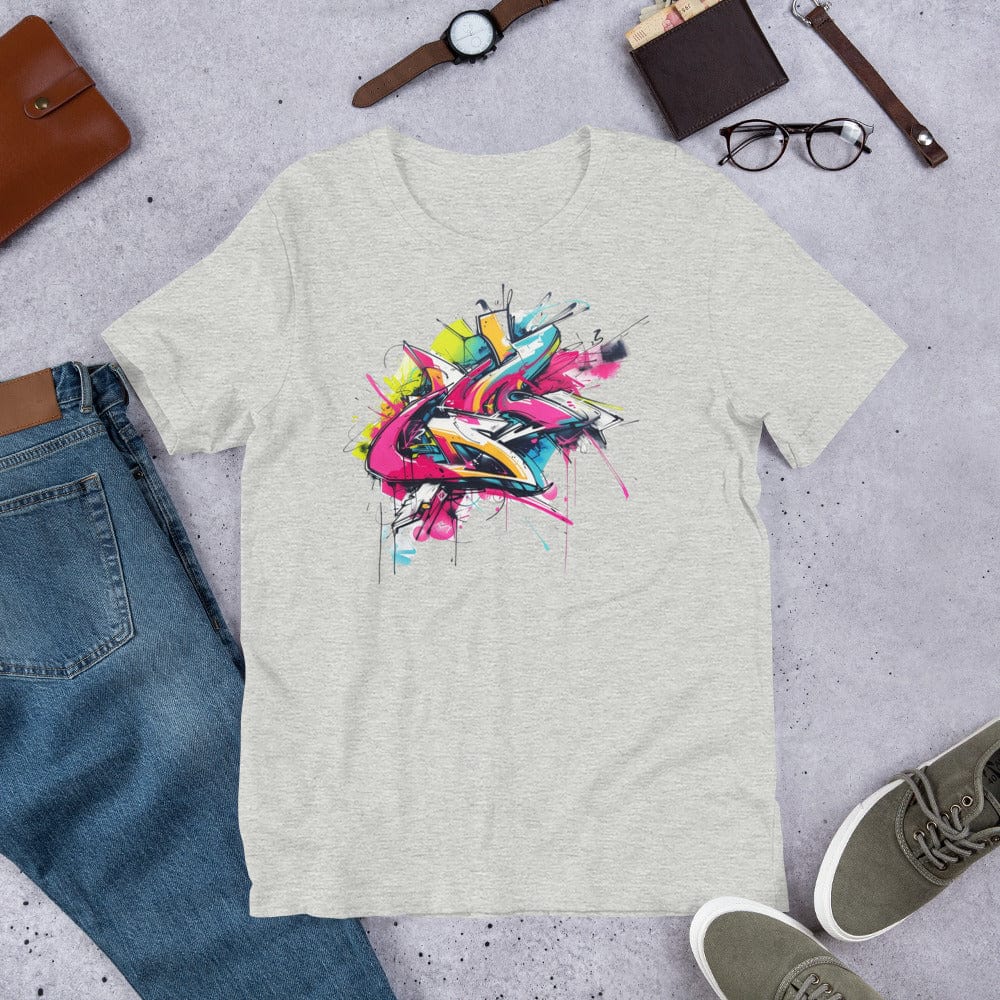 Padres Mágicos Jaspeado atlético / S Camiseta "Grafiti Neón" - Explosión de Color