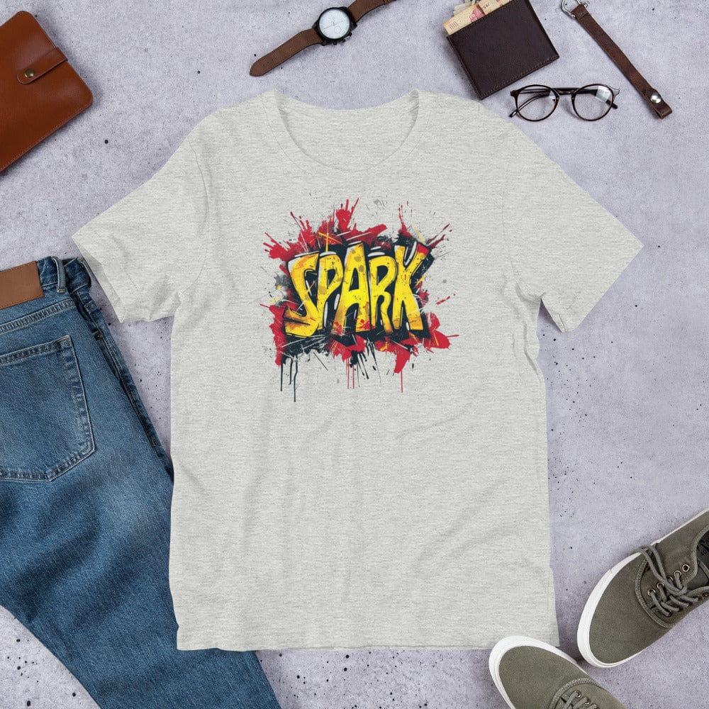 Padres Mágicos Jaspeado atlético / S Camiseta "Grafiti Spark" - Estilo y Energía Urbana