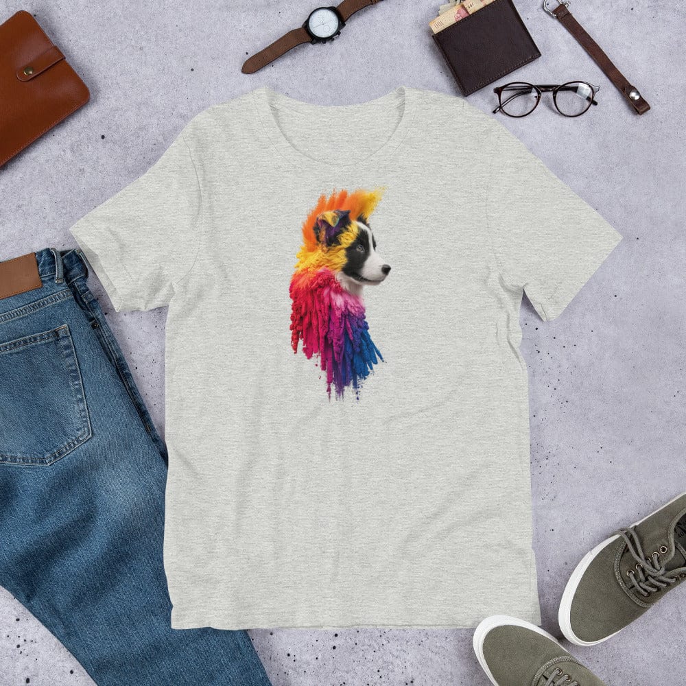 Padres Mágicos Jaspeado atlético / S Camiseta "Perro Colorido" - Estilo y Alegría Canina