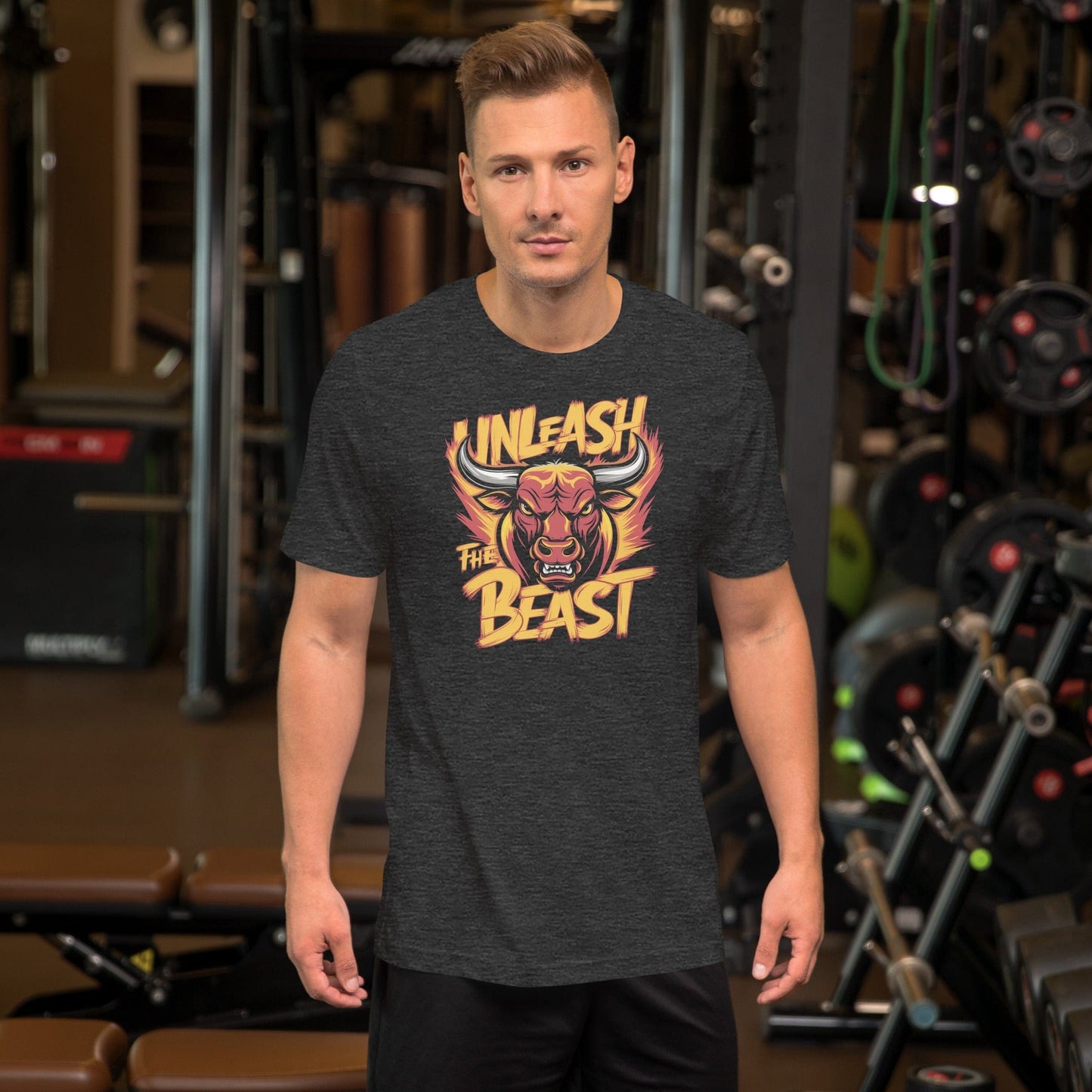 Padres Mágicos Jaspeado gris oscuro / S Camiseta "Desata la Bestia" de algodón suave - Para Bestias Pardas