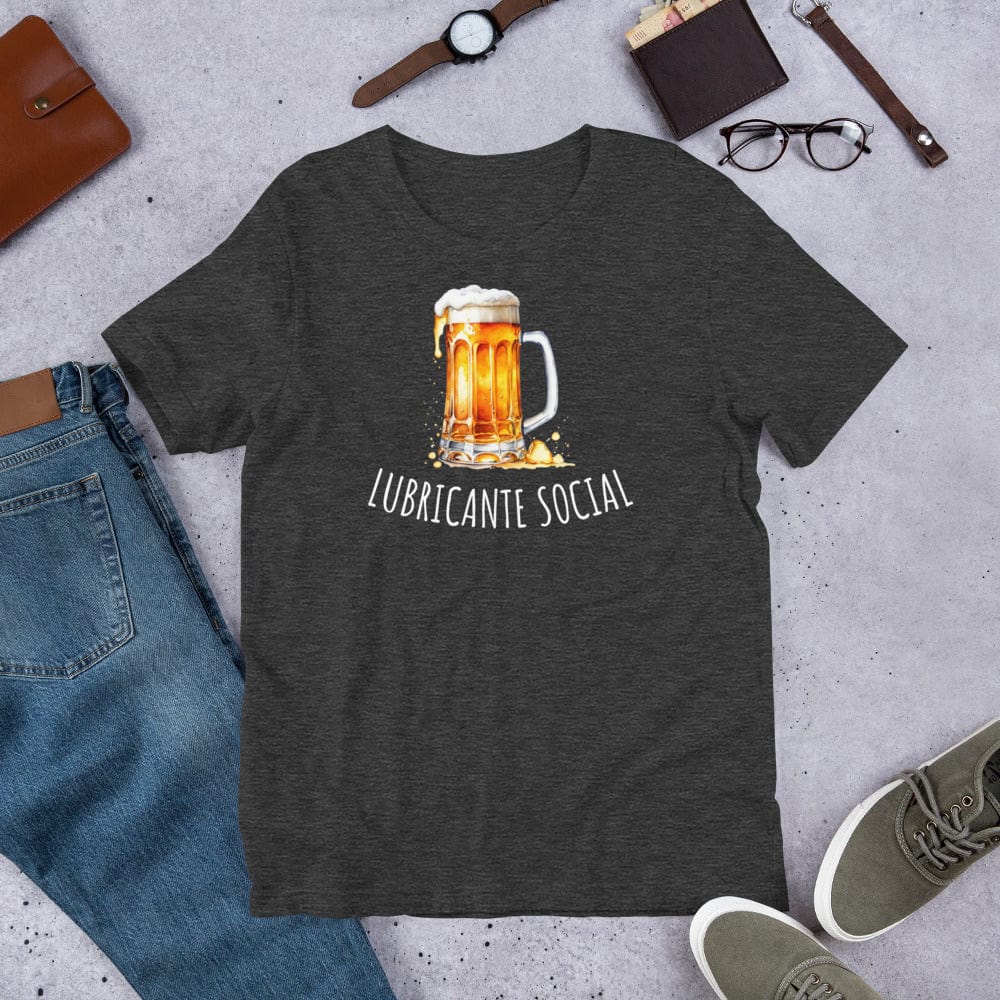 Padres Mágicos Jaspeado gris oscuro / S Camiseta "Lubricante Social" - Para Introvertidos