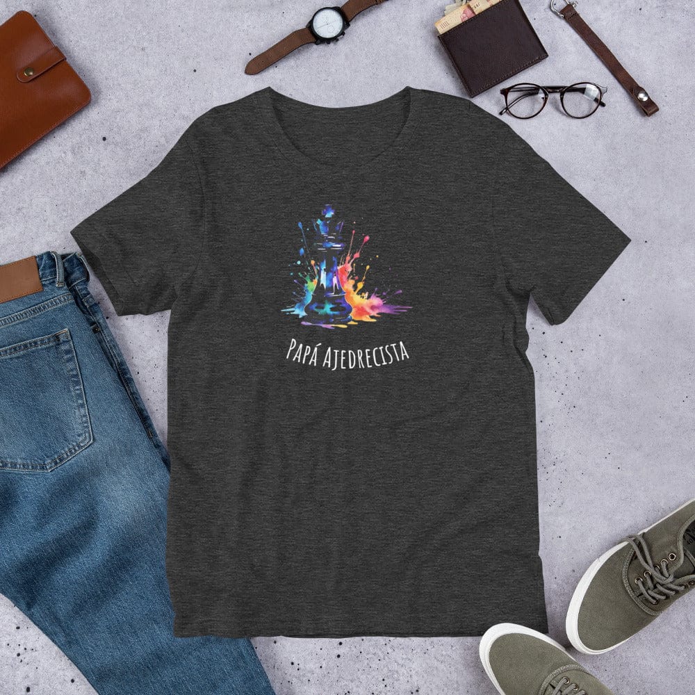 Padres Mágicos Jaspeado gris oscuro / S Camiseta Papá Ajedrecista - Estilo Colorido y Único para Amantes del Ajedrez