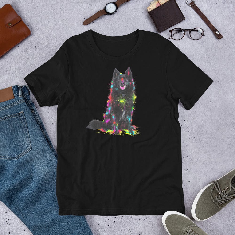 Padres Mágicos Negro / S Camiseta con Diseño de Perro Colorido - Pastor Belga