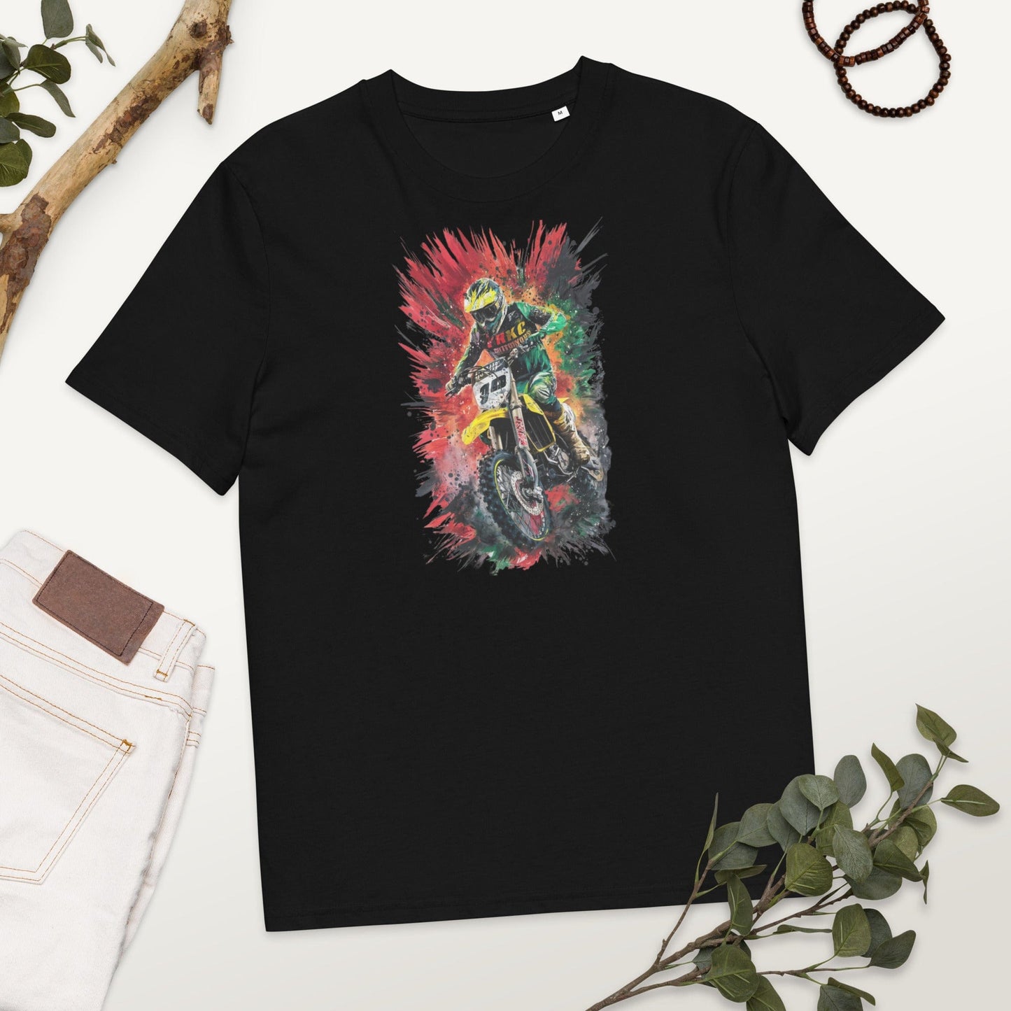 Padres Mágicos Negro / S Camiseta Motorista en Acción - Algodón Orgánico