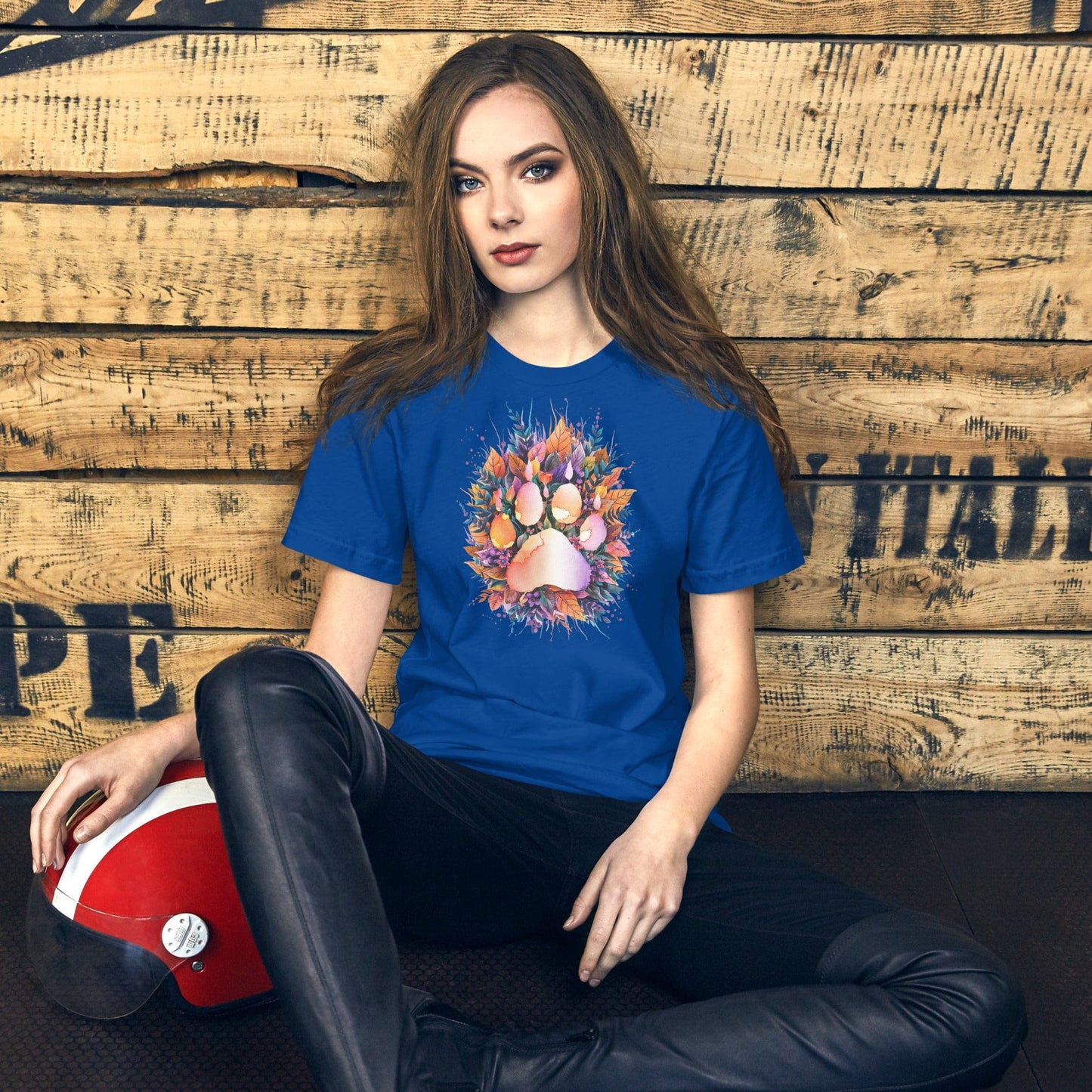 Padres Mágicos True Royal / S Camiseta "Huella Floral" de algodón suave - Para los amantes de los animales y la naturaleza