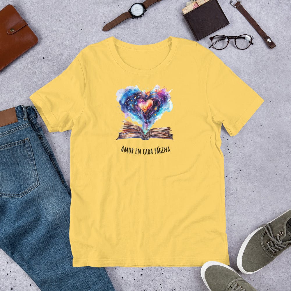 Padres Mágicos Amarillo / S Camiseta "Amor en Cada Página" - Para Padres Lectores