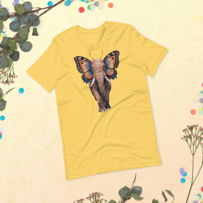 Padres Mágicos Amarillo / S Camiseta "Elefante Alado" de algodón suave