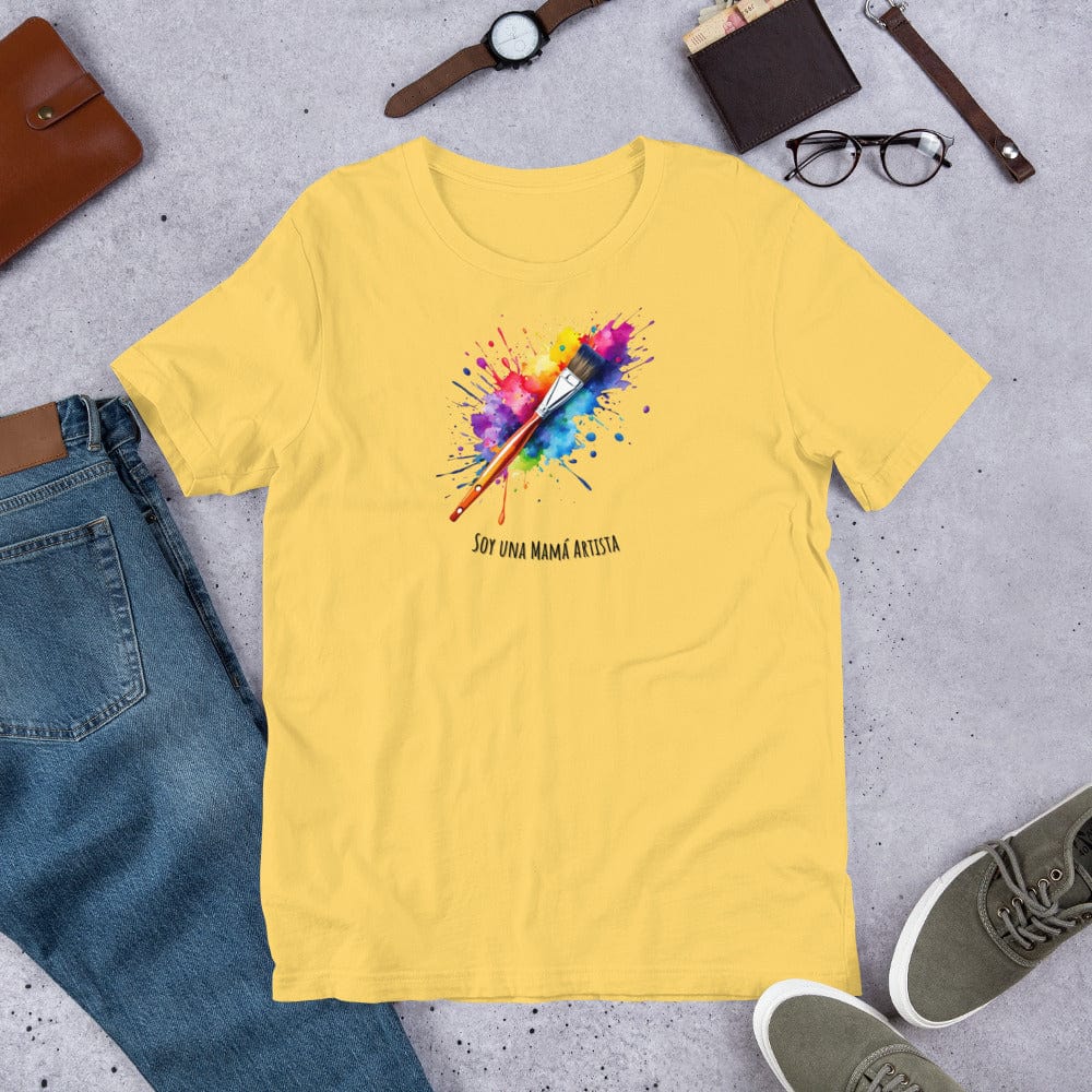 Padres Mágicos Amarillo / S Camiseta "Mamá Artista" - Para Amantes del Arte