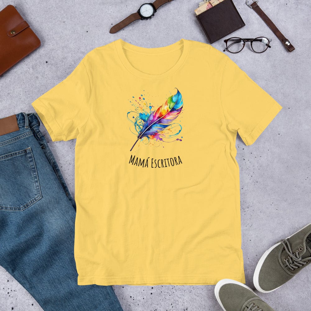 Padres Mágicos Amarillo / S Camiseta Mamá Escritora - Estilo Creativo y Colorido para Amantes de la Escritura