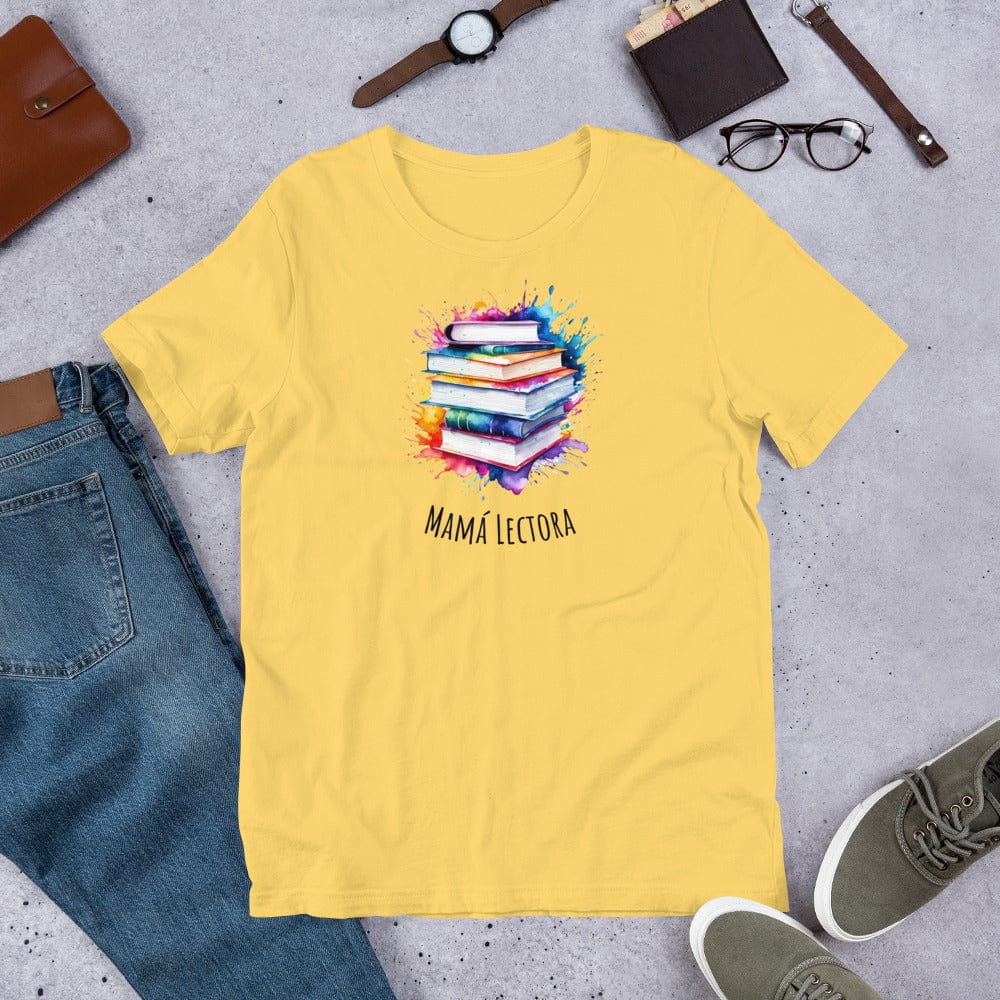 Padres Mágicos Amarillo / S Camiseta Mamá Lectora - Estilo Literario y Colorido para Amantes de la Lectura