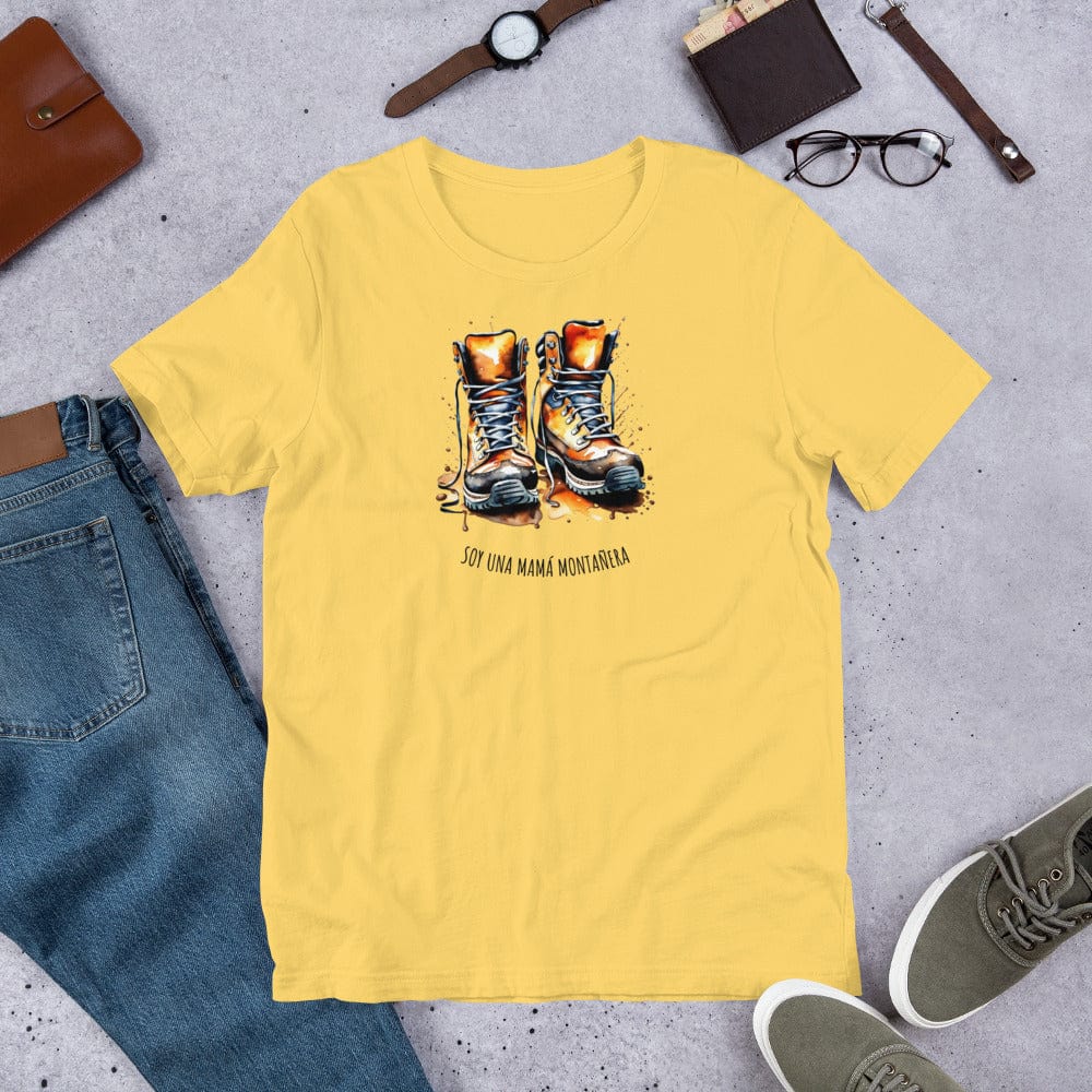 Padres Mágicos Amarillo / S Camiseta "Mamá Montañera" - Para Madres Amantes de la Montaña