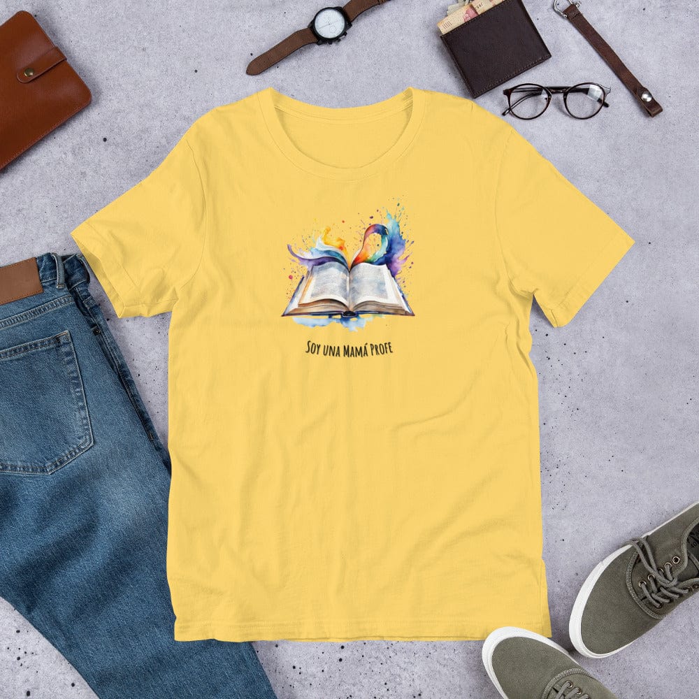 Padres Mágicos Amarillo / S Camiseta "Mamá Profe" - Para Apasionadas por la Enseñanza