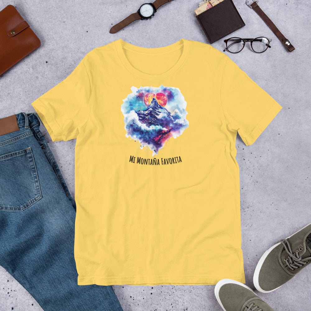 Padres Mágicos Amarillo / S Camiseta "Mi Montaña Favorita" - Para Amorosos