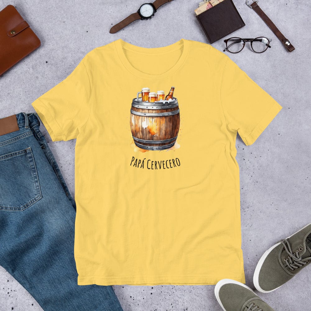 Padres Mágicos Amarillo / S Camiseta Papá Cervecero - Estilo Divertido y Colorido para Amantes de la Cerveza