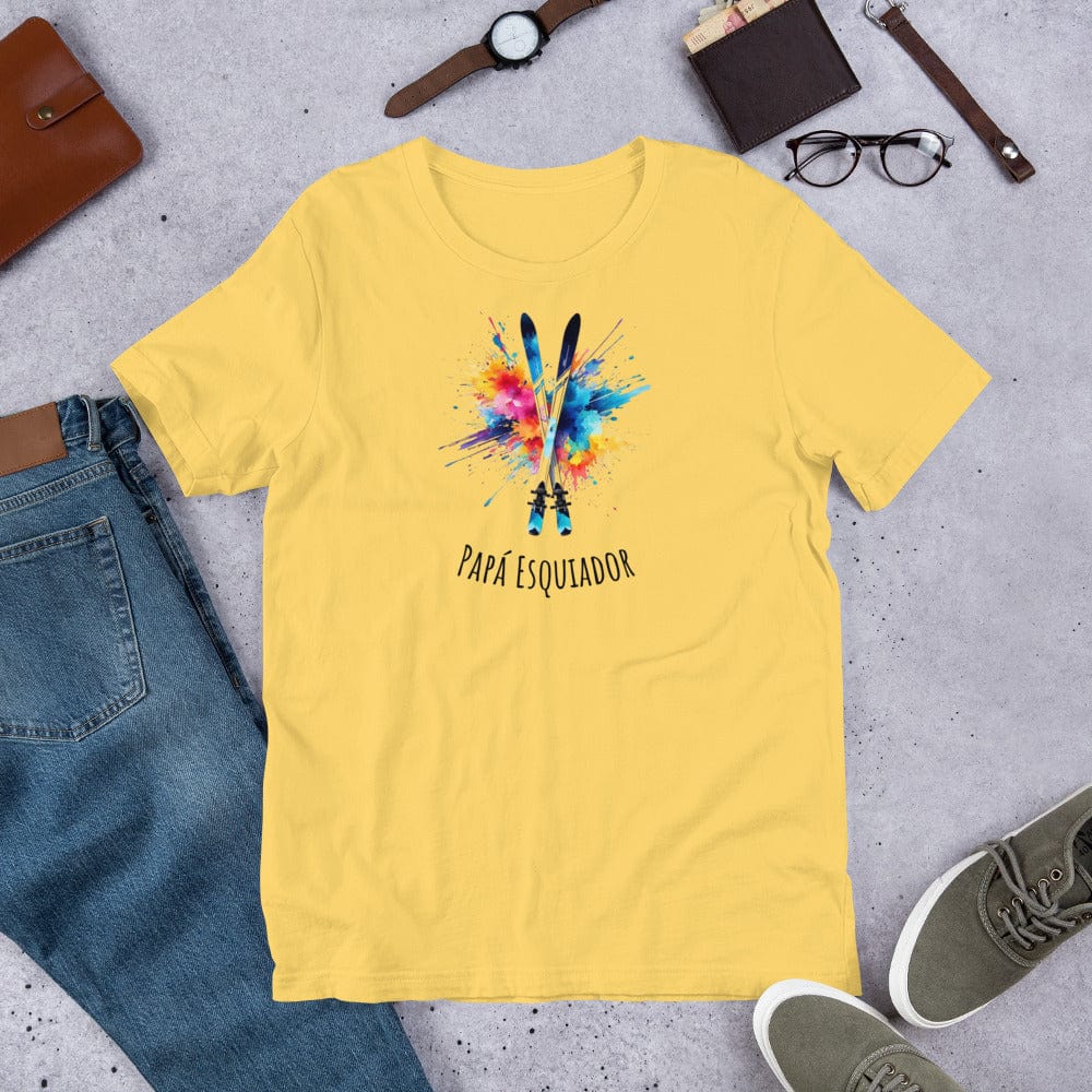 Padres Mágicos Amarillo / S Camiseta Papá Esquiador - Para Amantes del Esquí