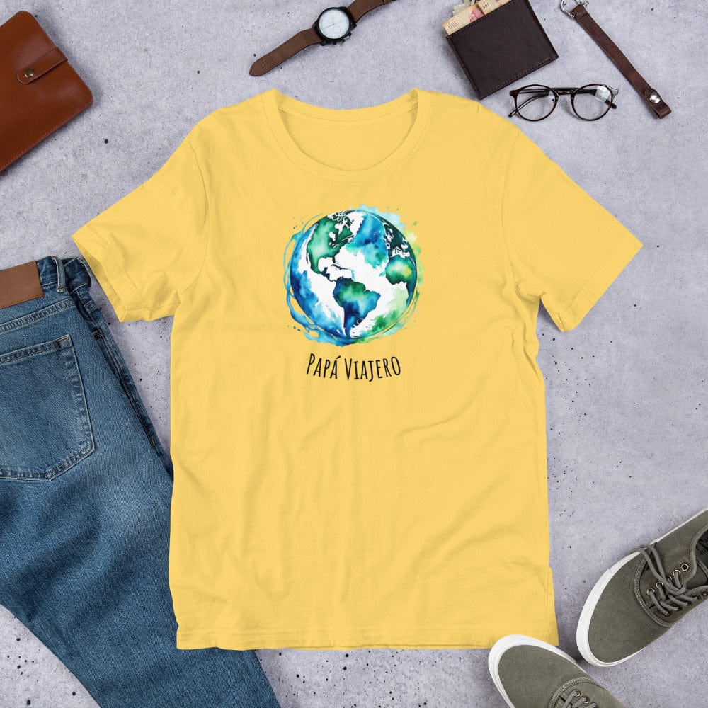 Padres Mágicos Amarillo / S Camiseta Papá Viajero - Estilo Aventurero y Colorido para Amantes de los Viajes