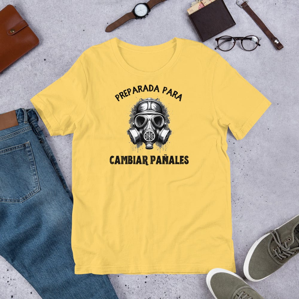 Padres Mágicos Amarillo / S Camiseta "Preparada para Cambiar Pañales" - Para Nuevas Madres